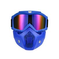 Full Face Protective Mask with Anti-Fog Goggles and Ventilated Mouth Guard for Outdoor Sports and Safety Activities One Size