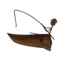 Vintage Style Sailboat Coil Holder Coil Tray Stable Base Metal Coil Stand Rustic Iron Decorative Flower Pot Bedroom Decor