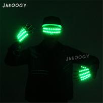 LED Glowing Gloves with Fluorescent Show, Creative Personality, Halloween, Christmas, Stage, DJ Singer, Performing, Personality Set of Green One pair of gloves