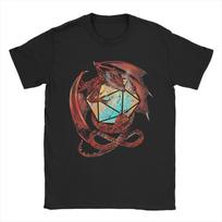 Red Dungeon Dragon DnD Dice T Shirt Mens Pure Cotton Casual TShirt Round Neck Tee Shirt Short Sleeve Fashion Clothes Plus Size S