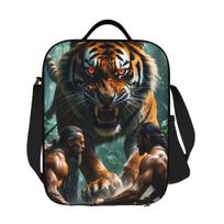 Tiger Lunch Bags Insulated Bento Box Portable Lunch Tote Resuable Picnic Bags Thermal Bag for Woman Children Travel One Size gray
