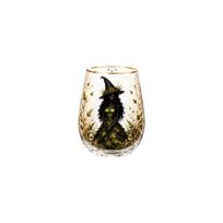 Witch Themed Glass Cup for Seasonal Fall Beverages and Home Decor One Size