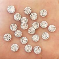 80 vnt AB dervos bling netaisyklingo paviršiaus rūdos kristalo 8 mm apvalaus plokščio kalnų krištolo ornamentas 8mm