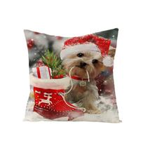 Christmas Pillow Cover Watercolor Animation Polyester Printed Cushion Cover Nordic Pillow Cover Home 45 * 45Cm (excluding pillow core)