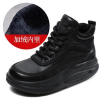 2024 Winter Women Platform Short Ankle Boots Autumn And winter Lace-Up Genuine Leather Thick Sole Boots High Top Casual Sneakers 35