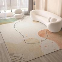 Cream Style Line Living Room Floor Mat, Large-Sized Sofa, Coffee Table Blanket, Bedroom Carpet, Home Decoration 100x150cm 40x59inch