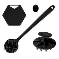 International Bath Brush Set: Long Back, Body, Shampoo, and Face Wash Brushes