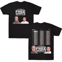 Ca7riel & Paco Amoroso Free Spirits World Tour T Shirts Men Cotton T-Shirt O Neck Tee Shirt Short Sleeve Top XS juoda