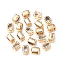 10pcs/lot Alloy Spacer Beads Big Hole Beads Flat Leather Cord End Beads For Jewelry Making DIY Bracelet Necklace Accessories