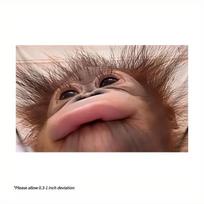 Funny Orangutan Face Tapestry Meme Style Cute Animal Print 2D Flat Wall Hanging for Bedroom  Dorm Room Decor 74x94cm(29x37in)