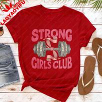 Strong Girls Club Shirt Coquette Gym TShirt Weight Lifting TShirt Fitness Motivation Tee Women Daily Life Casual Gym Tops S