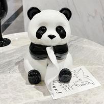 Keraminė Panda Servetėlių Dėžutė Svetainei Servetėlių Dėžutės Drėgnų Servetėlių Dozatorius Kūrybingos Svetainės Dekoracijos Kūrybinga Servetėlių Popieriaus Dėžutė white