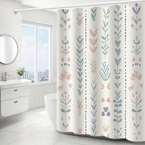 1Pc Floral Pattern Shower Curtain With Hook, Bathroom Partition, Bathroom Accessories, Home Decoration W60H190(CM)-1 Pcs