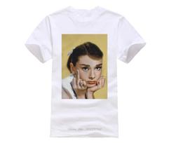 Hot Unisexs Fun Casual Print Tshirt Funny Audrey Hepburn Middle Finger Color Unisex Tee Summer Cotton Tshirt S