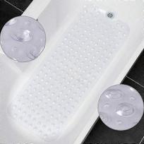 Extra Long Non-Slip Bath Mat with 200 Suction Cups, 40.5 x 101cm, Transparent Clear Shower Mat for Bathtub Safety