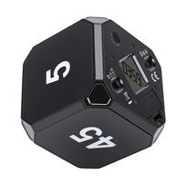 Desk Productivity Timer Silent Cube Shape Time Management Tool for Work Study School Kitchen black
