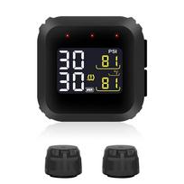 CAREUD Motorcycle TPMS Tyre Pressure Monitoring System LCD Display Magnetic charging With Internal/External Pressure Sensors M3X-WI-Black