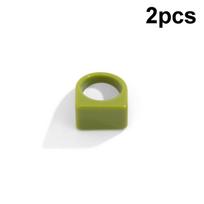2Pcs Resin Trendy Ring Women Rings Simplicity Temperament Geometric Square Ring   Colored Acrylic Ring