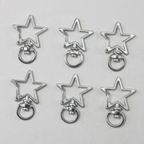 Five-Pointed Star Keychain with Star-Shaped Spring Snap Hook - Versatile Carabiner DIY Pendant.