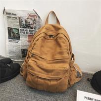School Bag Female Hong Kong Style Mori Retro Old College Student Backpack Female Fashion Washed Canvas Backpack