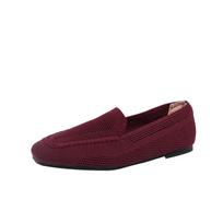 Women's Casual Flats Comfortable Walking Flat Shoes Square Toe Ballet Flats Non-Slip Knitted Work Loafers Shoes Lightweight Dress Shoes for Women 34
