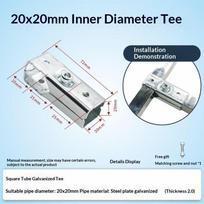Galvanized Steel Square Tube Connector Adjustable Shelf Bracket New Pipe Joint Buckle  Pipe Fitting A