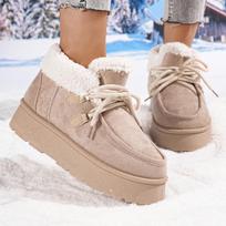 Fashion Trendy Thick Bottom Women Snow Boots Rubber Sole Ankle High Simple Style Shoes for Women Winter Warm Anti-Slip Booties Women 36