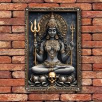 VintageKaliAlumSign Vintage Indian Goddess Kali Square Aluminum Sign - Decorative Wall Poster, Perfect for Bar/Restaurant 20x30cm（7.8x11.8inch）