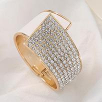 Fashion Personality Zircon Cuff Bracelet Opening Wide Bangle Bracelet Trendy Party Jewelry KTJ