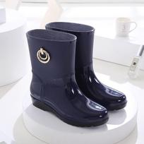Women's Mid-calf Rain Shoes Rain Boots Anti-slip Waterproof Shoes Warm Boots for Spring and Winter 37