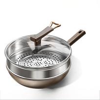 Yoshida Artisan Light Smoke Refined Iron Wok Set