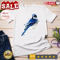 2025/Watercolo<wbr/>ur blue jay bird artistic animal painting Premium Unisex T-shirt Unisex T-Shirt M