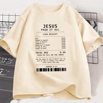 Jesus Paid It All T Shirt Christian TShirt Jesus Loves Me Tshirt Trendy Faith Religious Tees Unisex Women Loose Clothes S