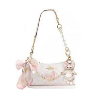 COACH shoulder bag [Customized bag] Teri 25 brand micro-label detachable strap bow silk scarf extension chain printed Yoo Chumyeon Basic Style