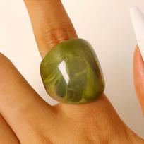 Vintage Colorful Resin Irregular Smooth Rings for Women Boho Plastic Geometric Finger Rings Aesthetic Party Jewelry