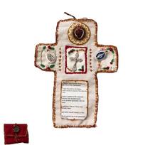 Cross Included Inside Pocket Shrine with Silver Handmade Sewing Accessories Handmade Prayer Quilt