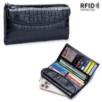 New fashion clutch bag large capacity temperament long wallet leather alligator pattern wallet portable mobile phone bag