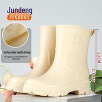 European Women's Versatile High-Heeled Rain Boots, Non-Slip, Plus Size, Tall Length 40