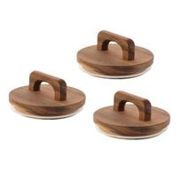 3Pcs Wooden Lids with Handle Storage Jar Lids Replacement For Kitchen Organization Cookie Candies Food Preservation 1