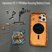 DIY 14promax to 17 Promax Back Battery Housing For 11 12 XR X XS TO 17PRO Housing Battery Cover Middle Frame with SIM Tray 11 TO 17PRO