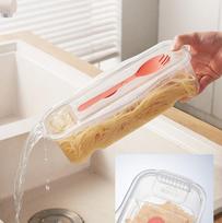 Microwave Pasta Cooker With Strainer Heat Resistant Pasta Steamer With Lid Spaghetti Noodle Cooking Box Kitchen Accessories