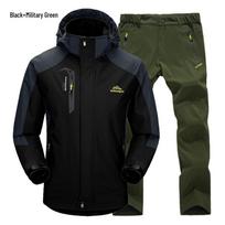 Outdoor Windbreaker Pants and Jacket Set for Men and Women - Windproof, Waterproof, Ideal for Spring/Autumn Hiking 5XL
