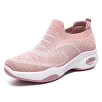Shoes Women's sports shoes Versatile shoes Soft sole air cushion shoes Flying woven breathable mesh shoes One pedal women's shoes 41 black