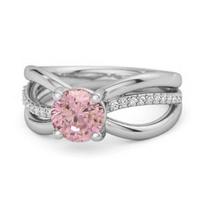 Pink Topaz Infinity Pavé Split Band Ring -925 Sterling Silver 11.5