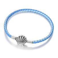 925 Silver Heart Charm Bracelet Holy Mother Snake Chain Clasp DIY Fashion Jewelry Fit Bead 19cm