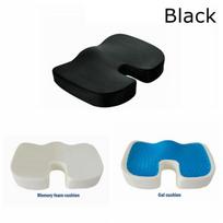 Kvėpuojantis gelinis ortopedinės kėdės pagalvėlės Velvet Memory Foam U Coccyx Protector Pad Biuro kėdės sveikai sėdinčios sėdynės masažas Memory Foam juoda