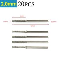 20PCS 2 0mm For Glass Drill Bit 2 35mm Shank for Jewelry and Crafts