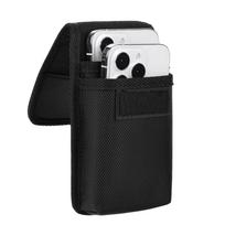 16Promax Dual-Layer Oxford Cloth Waist Bag for iPhone 15 with Belt Buckle Leather Case Fits phones under 7.5 inches