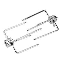 2pcs/set Charcoal Chicken Grill Rotisserie BBQ Forks Rotisserie Meat Fork Stainless Steel BBQ Forks sidabras
