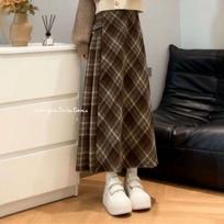 Korean-Style Casual Knit Sweater & Plaid Skirt Set for Female Students S: 80-95 cm